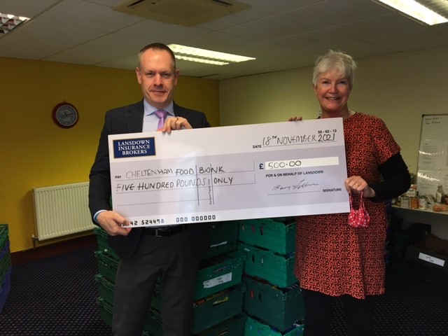 Cheltenham food bank donation