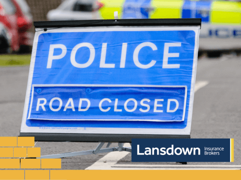 police 'road closed' sign